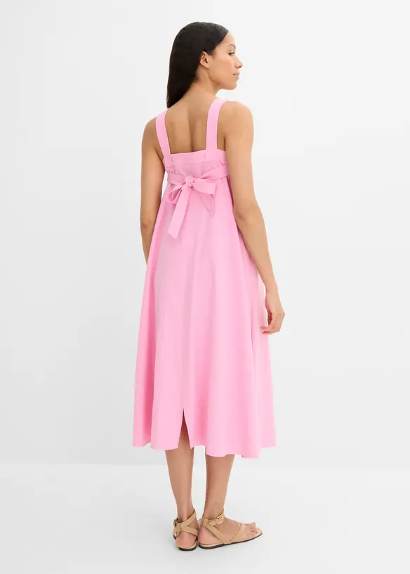 Midikleid mit Bindedetail hinten in rosa von vorne (Totalaufnahme) - bonprix Midikleid mit Bindedetail hinten in rosa von vorne (Totalaufnahme) - bonprix