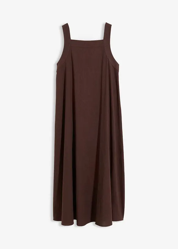 Midikleid mit Bindedetail hinten in braun von vorne - bonprix