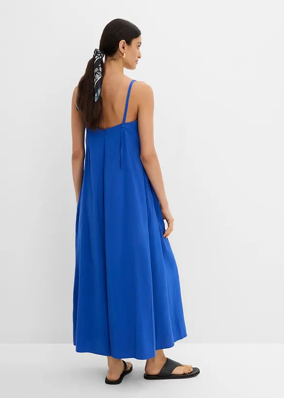 Jumpsuit mit verstellbaren Trägern aus Viskose-Mix in blau von hinten (Totalaufnahme) - bonprix Jumpsuit mit verstellbaren Trägern aus Viskose-Mix in blau von hinten (Totalaufnahme) - bonprix