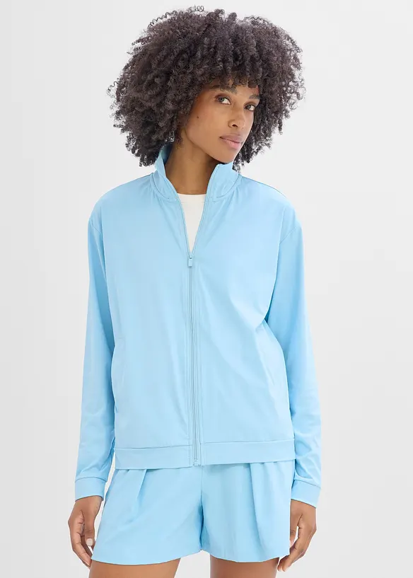 Funktionsjacke, schnelltrocknend in blau von vorne (im Anschnitt) - bonprix