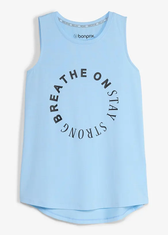 Leichtes Funktions-Top, schnelltrocknend in blau von vorne - bonprix Leichtes Funktions-Top, schnelltrocknend in blau von vorne - bonprix