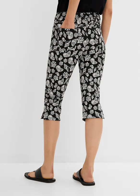 Capri-Hose aus Baumwollstretch in schwarz von hinten - bonprix Capri-Hose aus Baumwollstretch in schwarz von hinten - bonprix