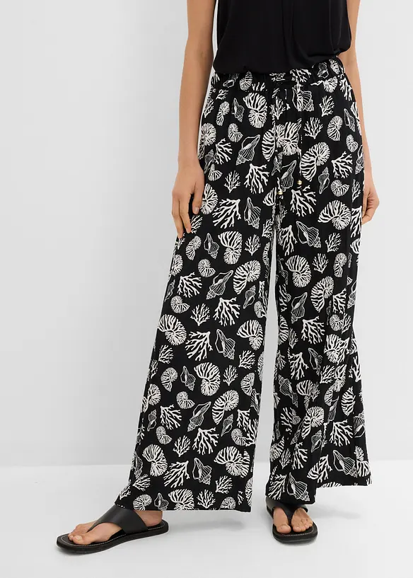 Marlenehose aus Viskose-Mix in schwarz von vorne - bonprix