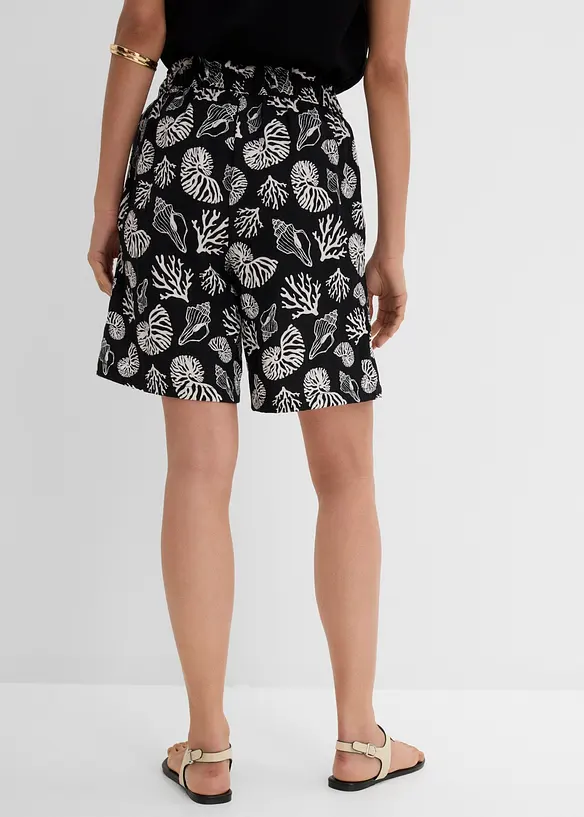 Schlupf-Shorts aus Viskose-Mix in schwarz von hinten - bonprix