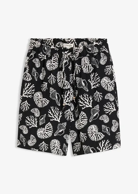 Schlupf-Shorts aus Viskose-Mix in schwarz von vorne - bonprix