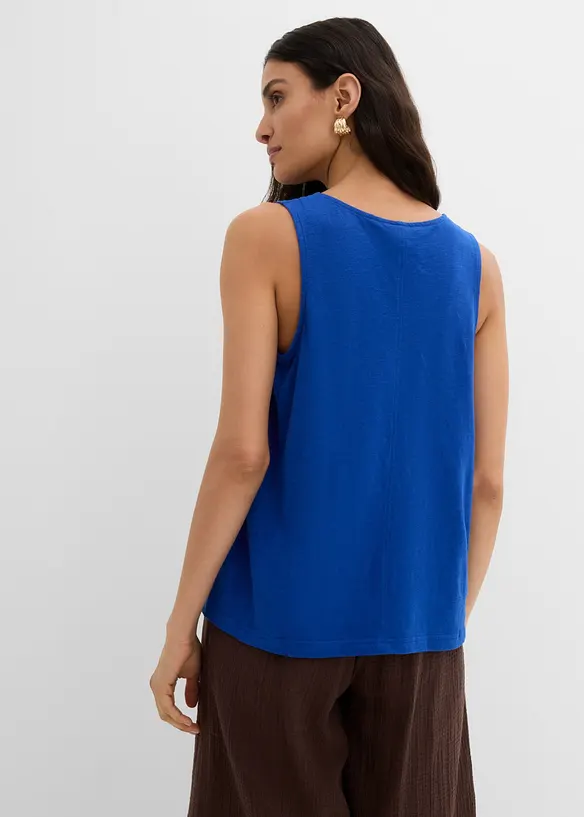 Top aus reiner Bio-Baumwolle in blau von hinten (im Anschnitt) - bonprix Top aus reiner Bio-Baumwolle in blau von hinten (im Anschnitt) - bonprix