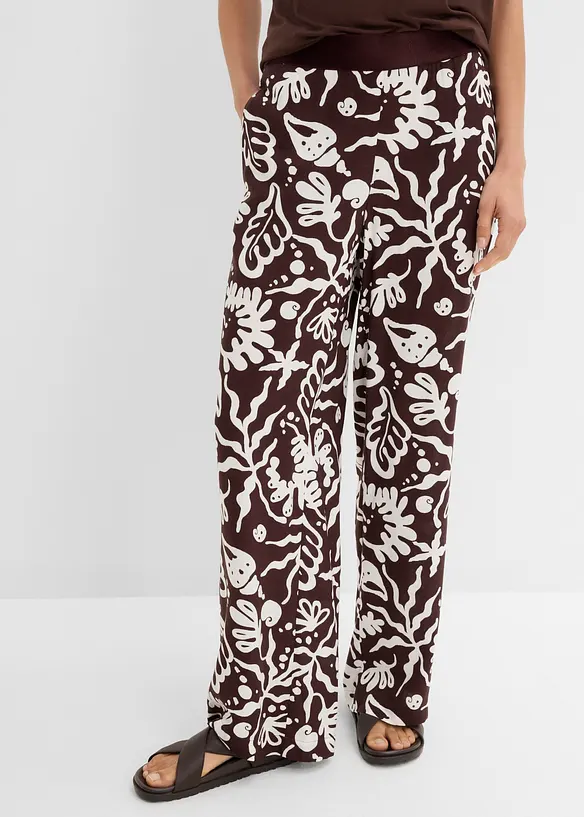 Marlenehose aus softer Viskose in braun von vorne - bonprix Marlenehose aus softer Viskose in braun von vorne - bonprix