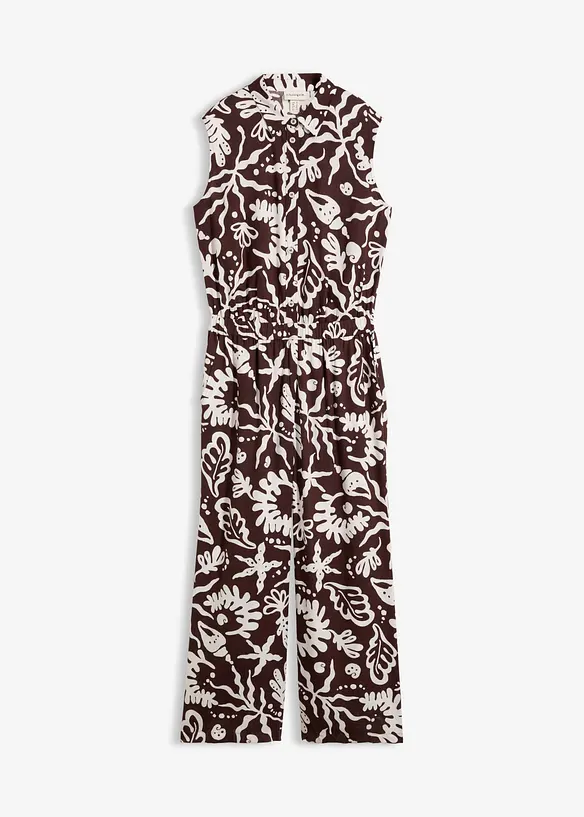 Jumpsuit aus softer Viskose in braun von vorne - bonprix Jumpsuit aus softer Viskose in braun von vorne - bonprix