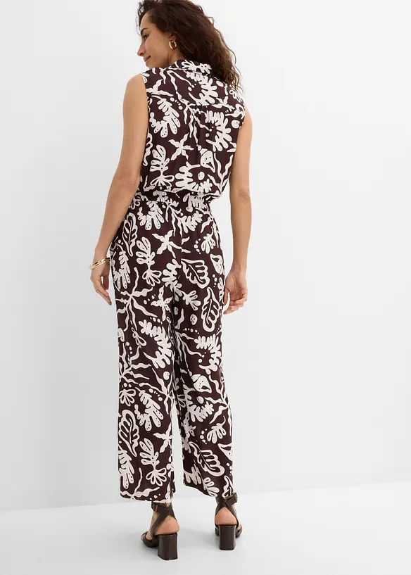 Jumpsuit aus softer Viskose in braun von hinten (Totalaufnahme) - bonprix Jumpsuit aus softer Viskose in braun von hinten (Totalaufnahme) - bonprix