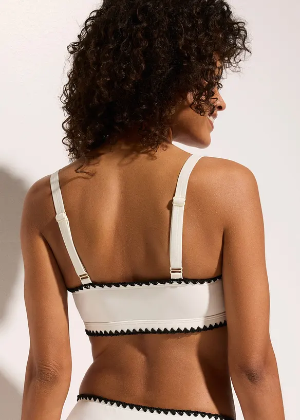 Bustier-Bikinioberteil mit Häkelkante in weiß von hinten (im Anschnitt) - bonprix Bustier-Bikinioberteil mit Häkelkante in weiß von hinten (im Anschnitt) - bonprix