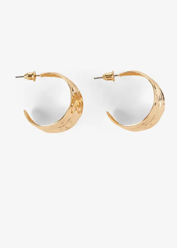 Ohrstecker in gehämmerter Optik in gold von vorne - bonprix
