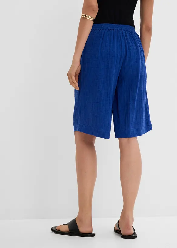 Musselin-Bermuda aus reiner Baumwolle in blau von hinten - bonprix Musselin-Bermuda aus reiner Baumwolle in blau von hinten - bonprix