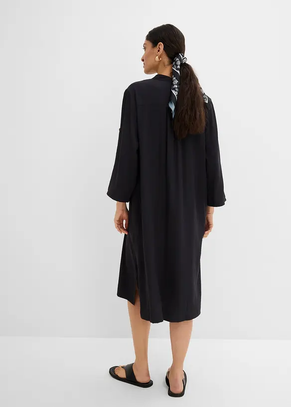 Midikleid aus Viskose-Mix in schwarz von hinten (Totalaufnahme) - bonprix Midikleid aus Viskose-Mix in schwarz von hinten (Totalaufnahme) - bonprix