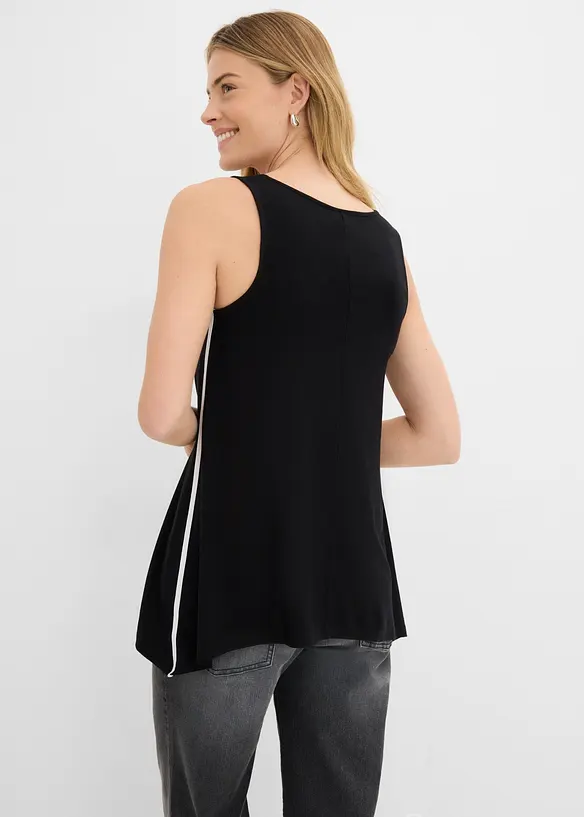 Bedrucktes Long-Top in schwarz von hinten (im Anschnitt) - bonprix Bedrucktes Long-Top in schwarz von hinten (im Anschnitt) - bonprix