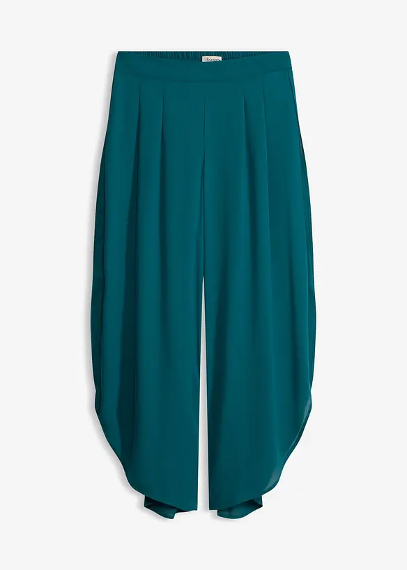 Palazzo-Hose mit Schlitz in petrol von vorne - bonprix Palazzo-Hose mit Schlitz in petrol von vorne - bonprix