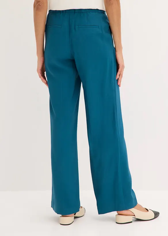 Leichte Marlenehose mit Viskose in petrol von hinten - bonprix