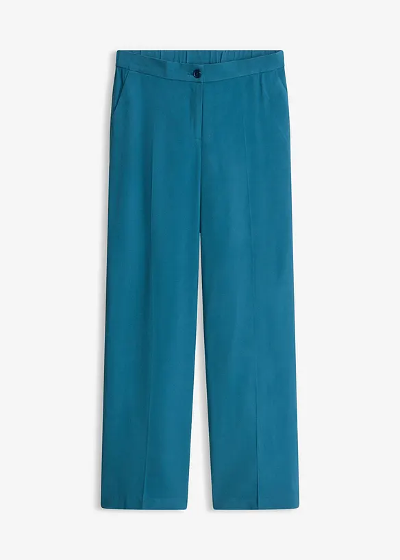 Leichte Marlenehose mit Viskose in petrol von vorne - bonprix
