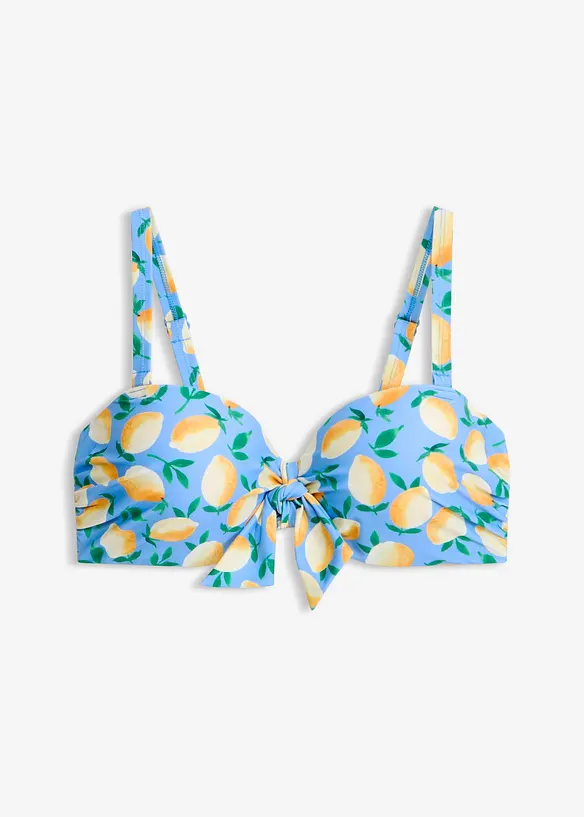 Balconette-Bikinioberteil mit abnehmbaren Trägern in blau von vorne - bonprix