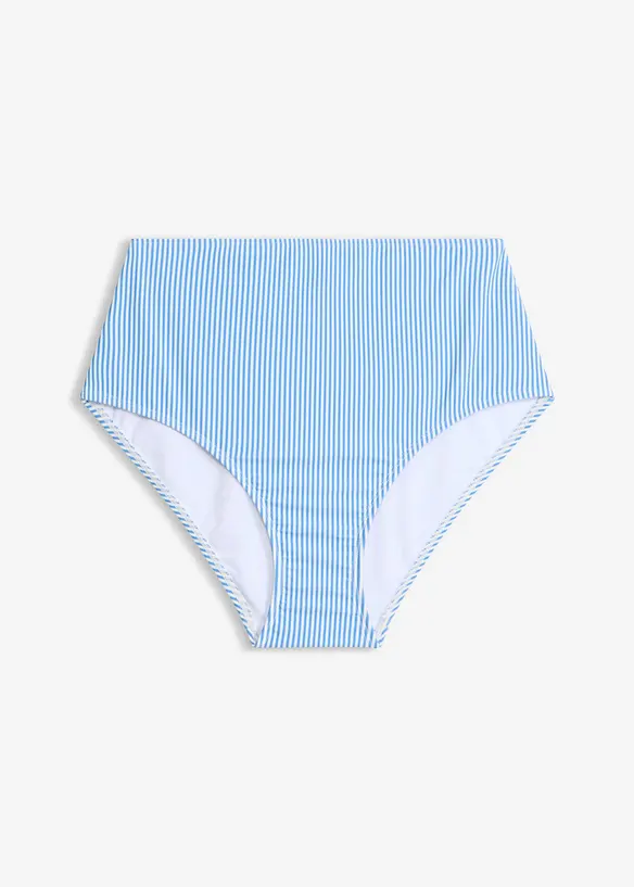 Highwaist-Bikinihose in blau von vorne - bonprix