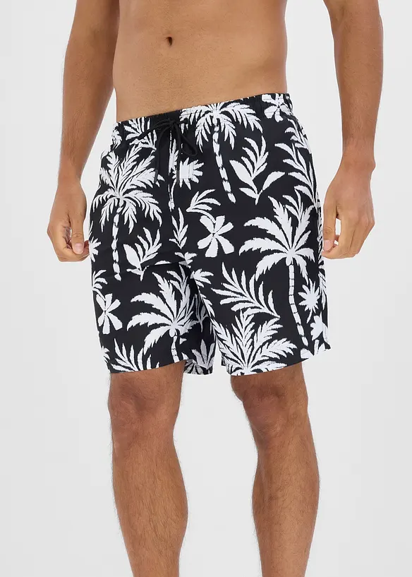 Badeshorts mit seitlichen Taschen in schwarz von vorne - bonprix Badeshorts mit seitlichen Taschen in schwarz von vorne - bonprix