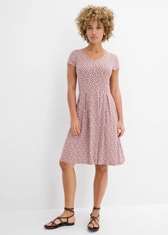 Jerseykleid aus Viskose-Mix in rosa von vorne (Totalaufnahme) - bonprix Jerseykleid aus Viskose-Mix in rosa von vorne (Totalaufnahme) - bonprix