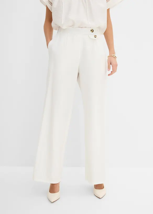 Marlenehose mit Lyocell in weiß von vorne - bonprix Marlenehose mit Lyocell in weiß von vorne - bonprix