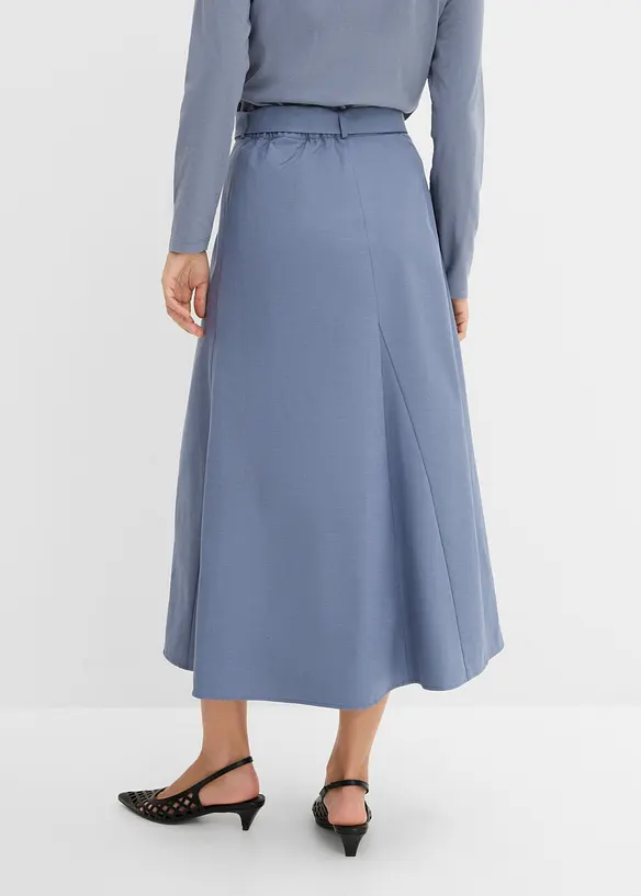 Midi Godet-Rock mit Lyocell in blau von hinten - bonprix Midi Godet-Rock mit Lyocell in blau von hinten - bonprix