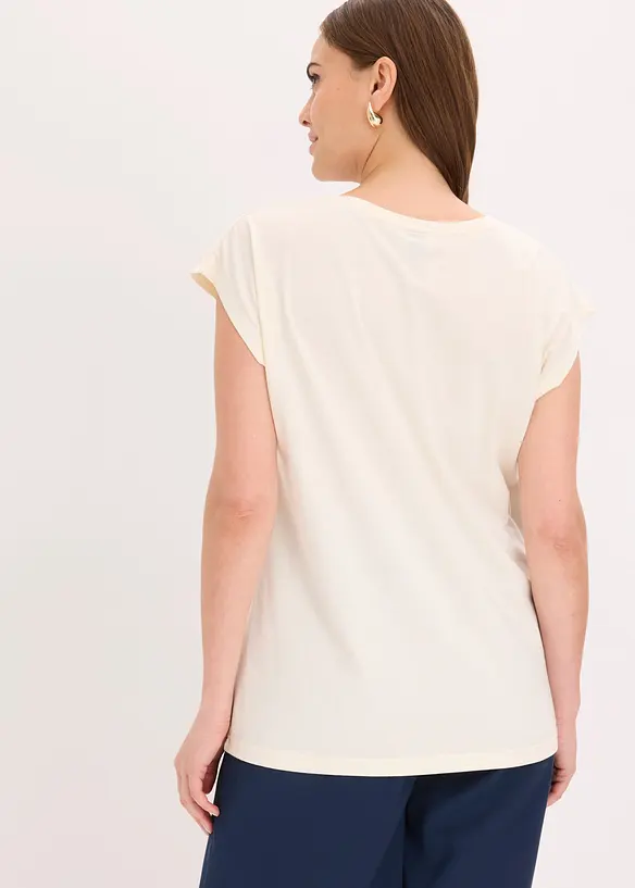 Shirt aus reiner Bio-Baumwolle in weiß von hinten (im Anschnitt) - bonprix