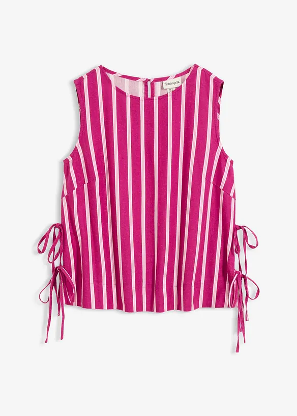 Gestreiftes Blusentop in pink von vorne - bonprix