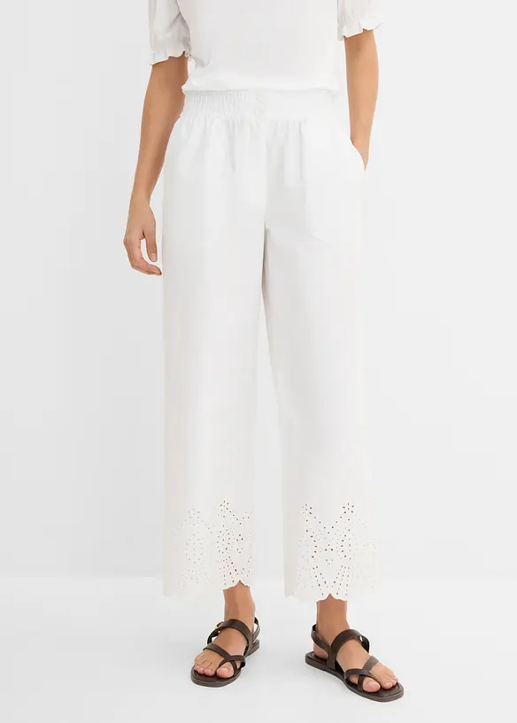Culotte aus reiner Baumwolle in weiß von vorne - bonprix Culotte aus reiner Baumwolle in weiß von vorne - bonprix
