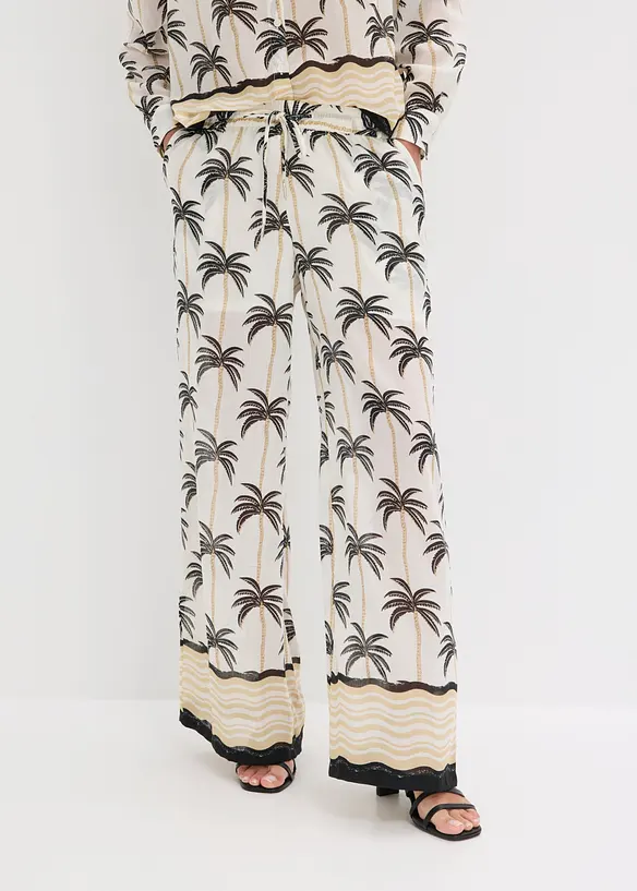 Palazzo-Hose in weiß von vorne - bonprix