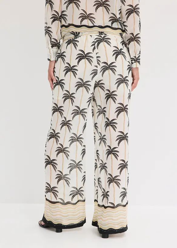 Palazzo-Hose in weiß von hinten - bonprix