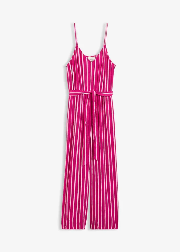 Jumpsuit aus strukturierter Viskose in pink von vorne - bonprix Jumpsuit aus strukturierter Viskose in pink von vorne - bonprix