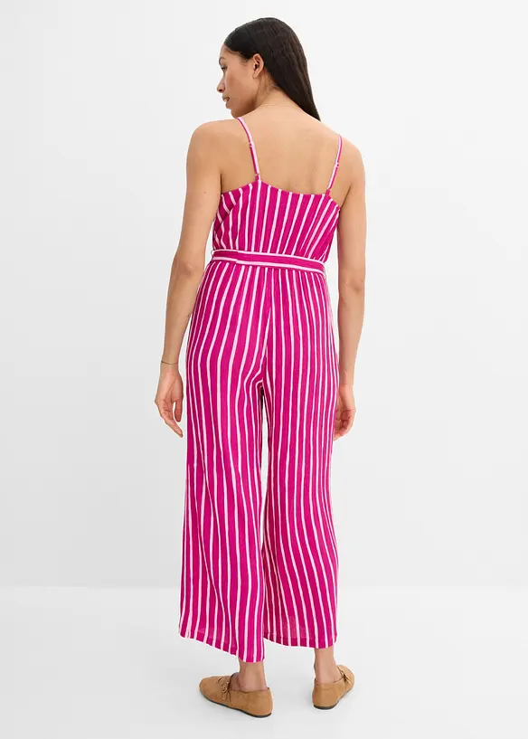 Jumpsuit aus strukturierter Viskose in pink von hinten (Totalaufnahme) - bonprix Jumpsuit aus strukturierter Viskose in pink von hinten (Totalaufnahme) - bonprix