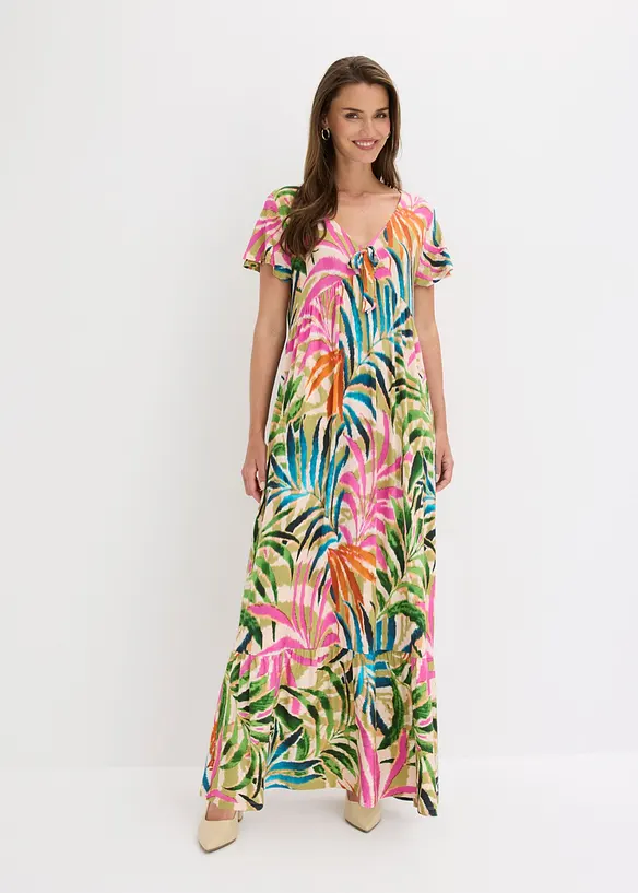 Jerseykleid aus softem Viskose-Mix in weiß von vorne (Totalaufnahme) - bonprix Jerseykleid aus softem Viskose-Mix in weiß von vorne (Totalaufnahme) - bonprix