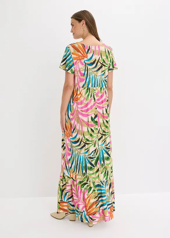 Jerseykleid aus softem Viskose-Mix in weiß von hinten (Totalaufnahme) - bonprix Jerseykleid aus softem Viskose-Mix in weiß von hinten (Totalaufnahme) - bonprix