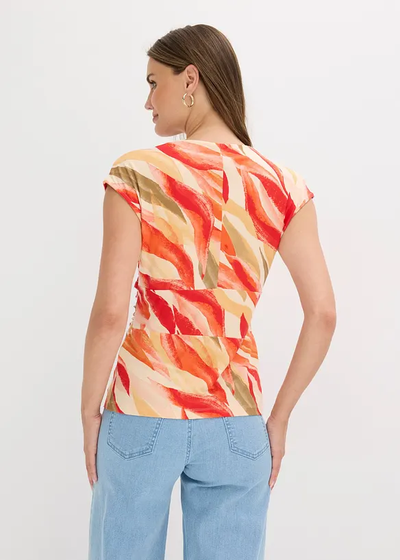 Shirt mit Drapierung aus softem Viskose-Mix in beige von hinten (im Anschnitt) - bonprix Shirt mit Drapierung aus softem Viskose-Mix in beige von hinten (im Anschnitt) - bonprix
