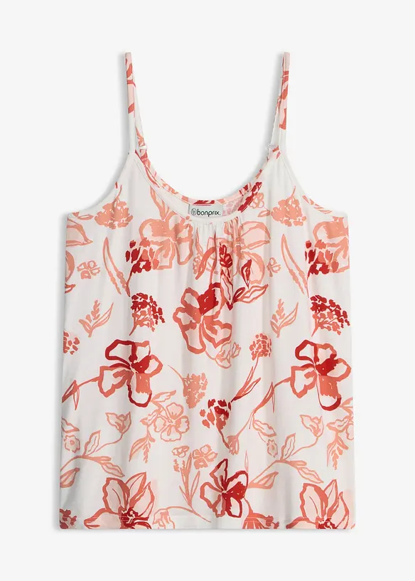Spaghettiträger-Top aus softem Viskose-Mix in beige von vorne - bonprix