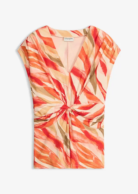 Shirt mit Drapierung aus softem Viskose-Mix in beige von vorne - bonprix Shirt mit Drapierung aus softem Viskose-Mix in beige von vorne - bonprix