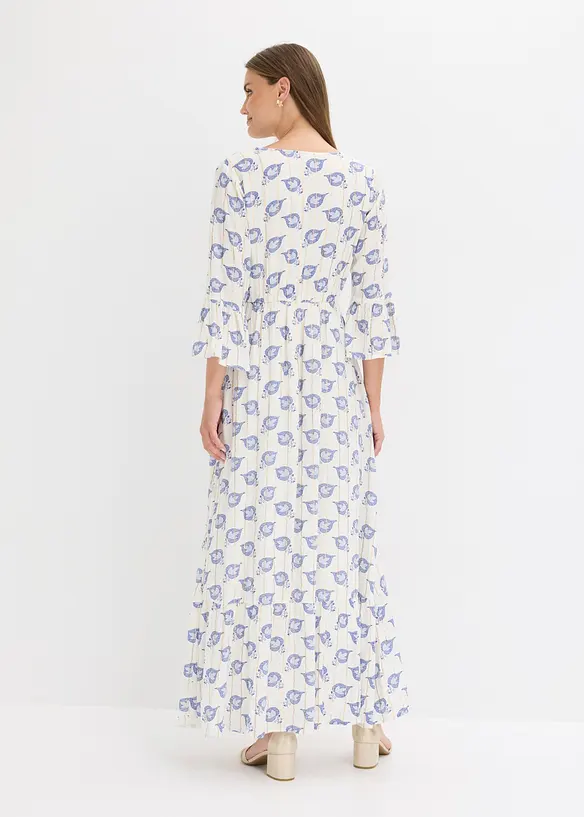 Maxikleid aus fließendem Viskose-Mix in weiß von hinten (Totalaufnahme) - bonprix Maxikleid aus fließendem Viskose-Mix in weiß von hinten (Totalaufnahme) - bonprix