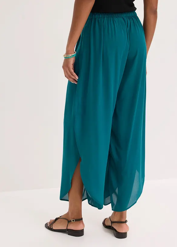 Palazzo-Hose mit Schlitz in petrol von hinten - bonprix Palazzo-Hose mit Schlitz in petrol von hinten - bonprix