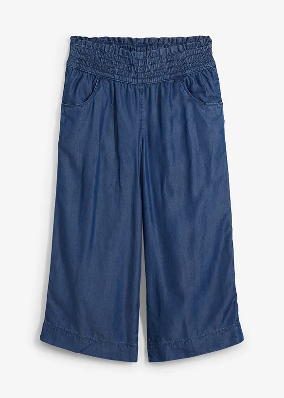 Culotte aus Lyocell in blau von vorne - bonprix Culotte aus Lyocell in blau von vorne - bonprix