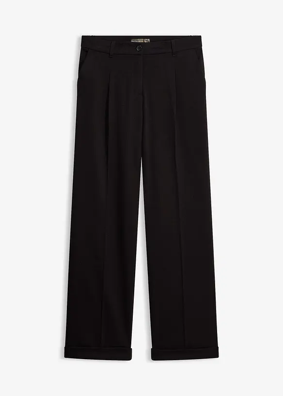 Bundfaltenhose in schwarz von vorne - bonprix