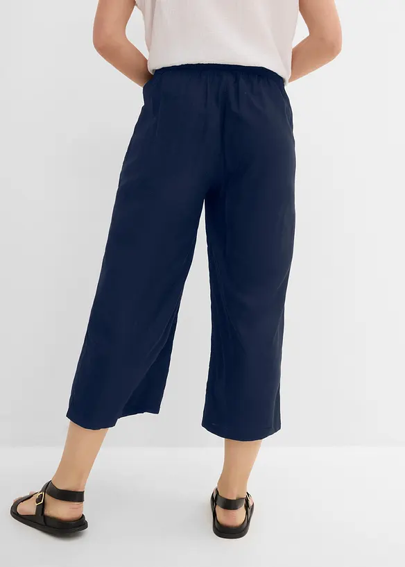 3/4-Hose aus fließender Viskose in blau von hinten - bonprix 3/4-Hose aus fließender Viskose in blau von hinten - bonprix