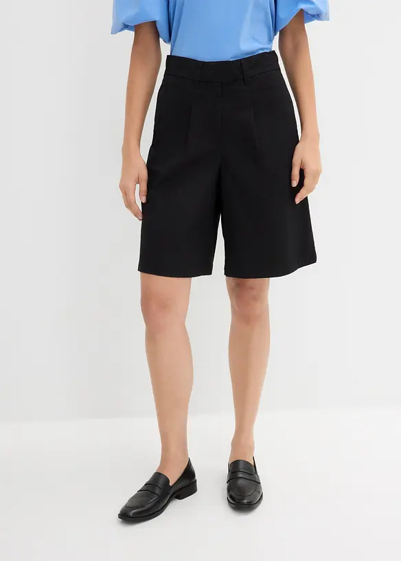 Twill-Bermuda in schwarz von vorne - bonprix Twill-Bermuda in schwarz von vorne - bonprix