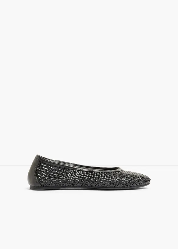 Ballerinas aus Soft-Material in schwarz - bonprix