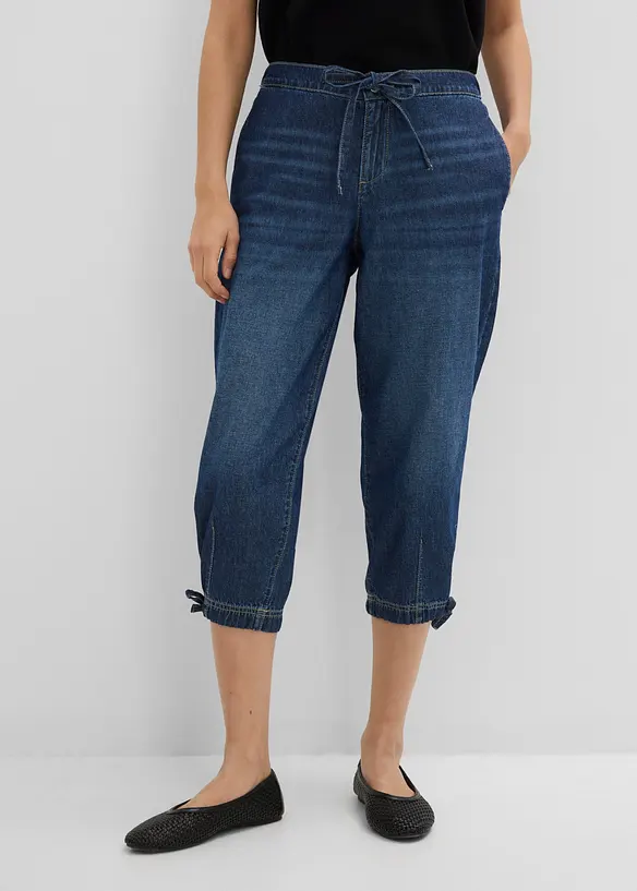 7/8-Jeans Mid Waist, cropped in blau von vorne - bonprix