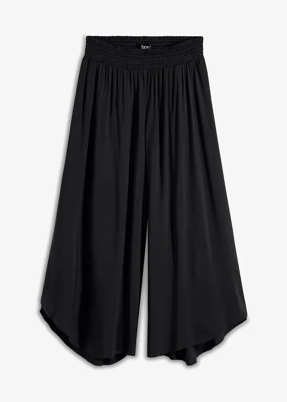 Wadenlange Culotte aus softer Viskose in schwarz von vorne - bonprix Wadenlange Culotte aus softer Viskose in schwarz von vorne - bonprix