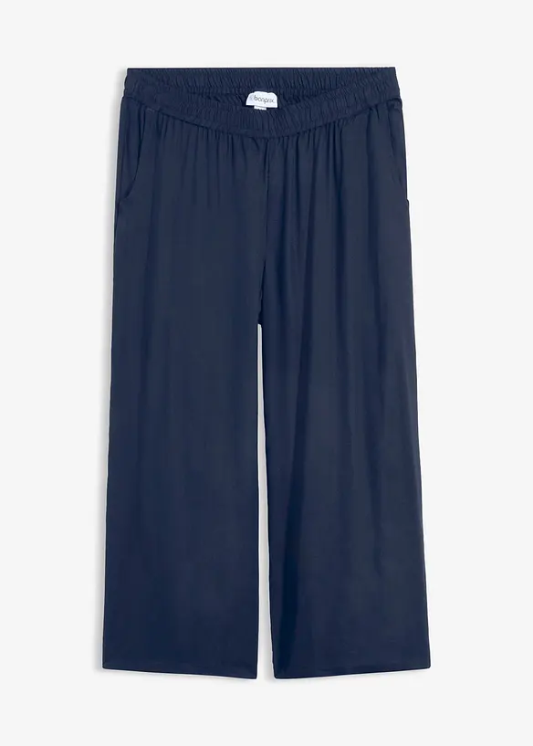 3/4-Hose aus fließender Viskose in blau von vorne - bonprix 3/4-Hose aus fließender Viskose in blau von vorne - bonprix