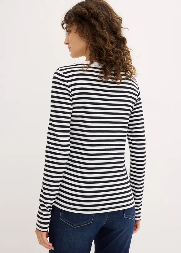 Langarmshirt aus reiner Bio-Baumwolle in schwarz von hinten (im Anschnitt) - bonprix Langarmshirt aus reiner Bio-Baumwolle in schwarz von hinten (im Anschnitt) - bonprix